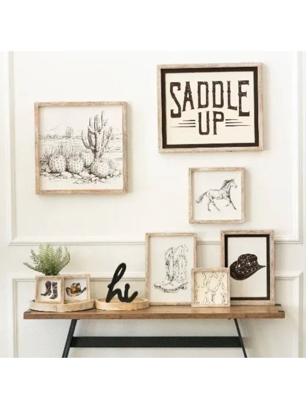 ($12) Hi Woodcut Sign - Black